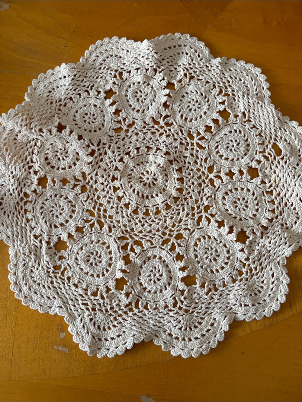 Handcrafted Cream Crochet Table Doily
